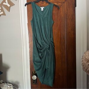 Bar III Faux Suede Sleeveless Dress Green size S